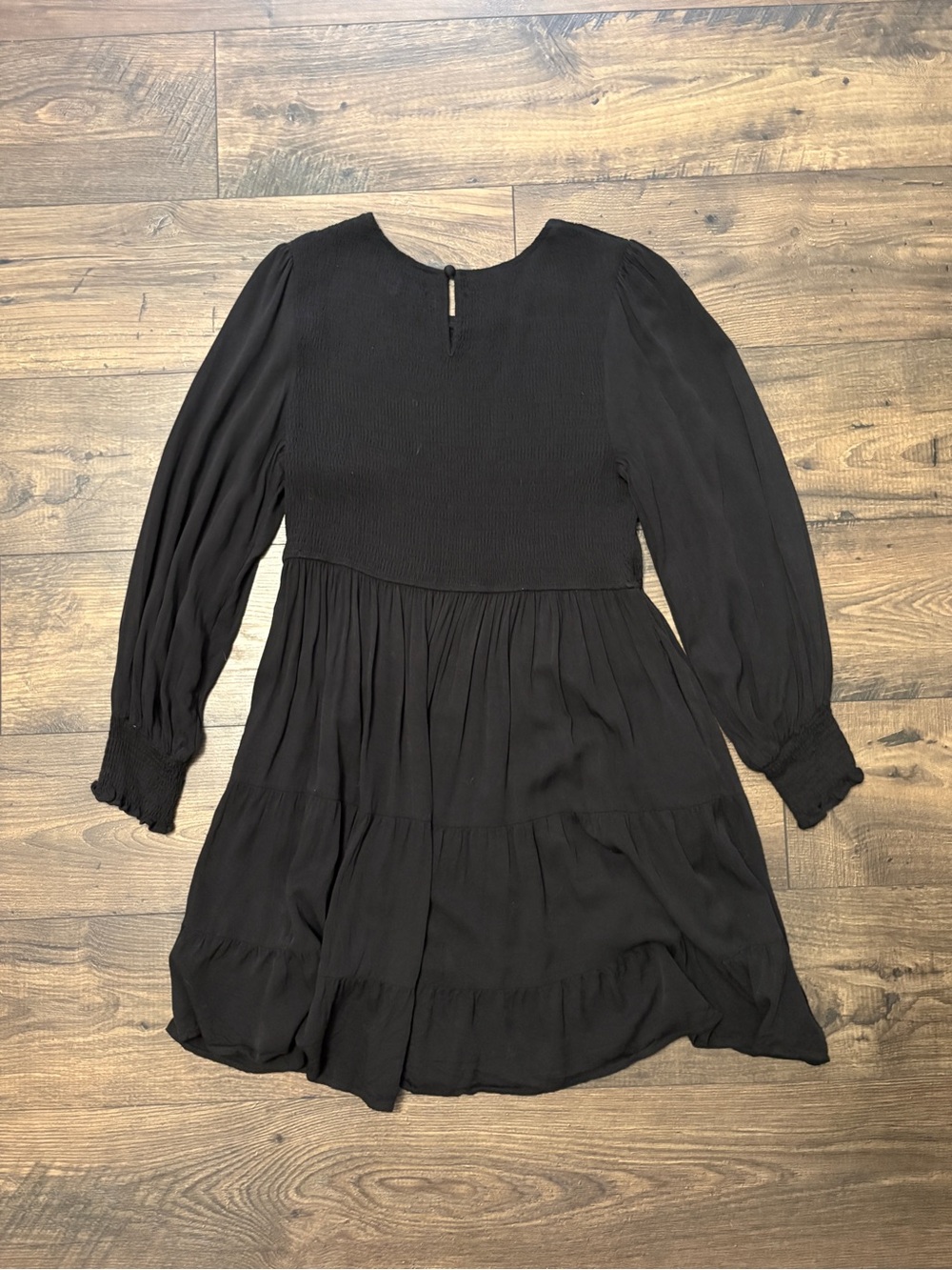 ⭐️ Women’s Merokeety Black Smocked Tiered Dress XL - Picture 2 of 6